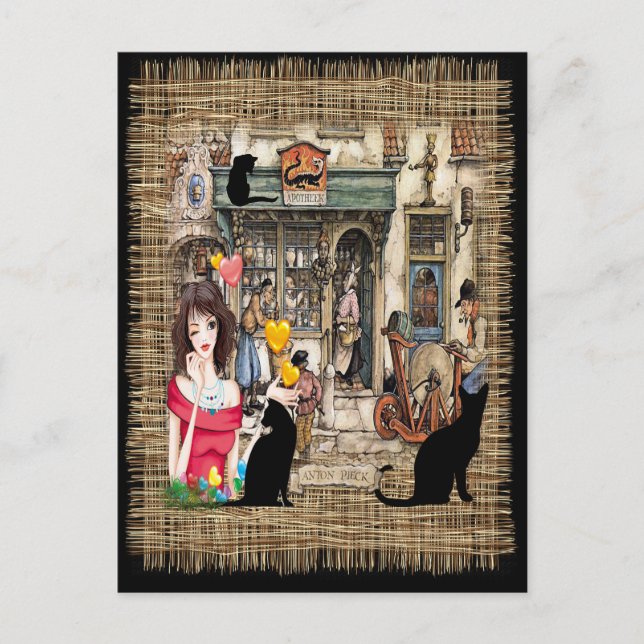 Anton Pieck - Chemist shop Postcard (Front)