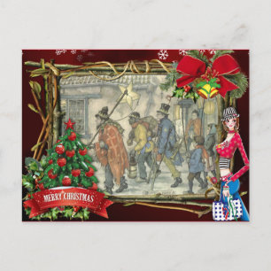 Anton Pieck christmas greetings Holiday Postcard