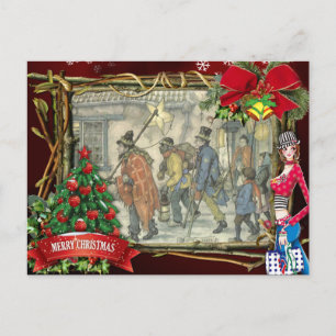 Anton Pieck Christmas invitation Holiday Postcard