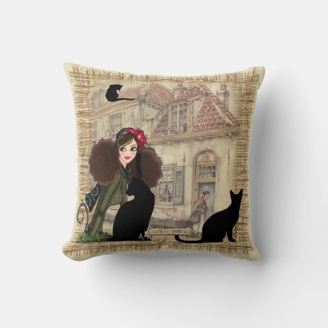 Anton Pieck - Dutch homes Throw Pillow (Front)