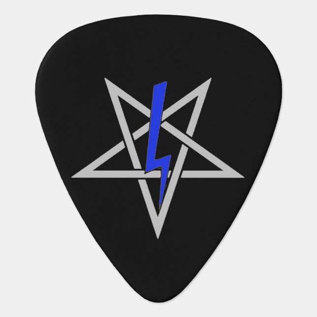 Anton Szandor LaVey Tribute (Blue) Guitar Pick (Front)