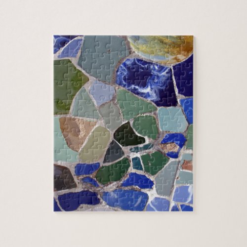 Antoni Gaudi Blue Mosaics Jigsaw Puzzle