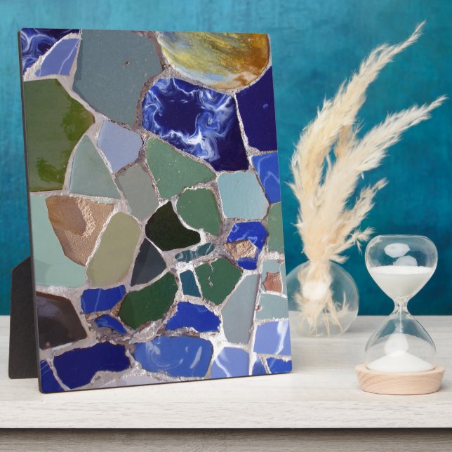 Antoni Gaudi Blue Mosaics Plaque (Side)