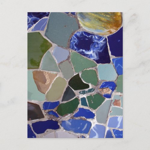 Antoni Gaudi Blue Mosaics Postcard