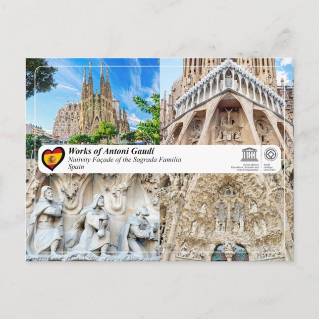 Antoni Gaudí - Sagrada Família - Nativity Facade Postcard (Front)