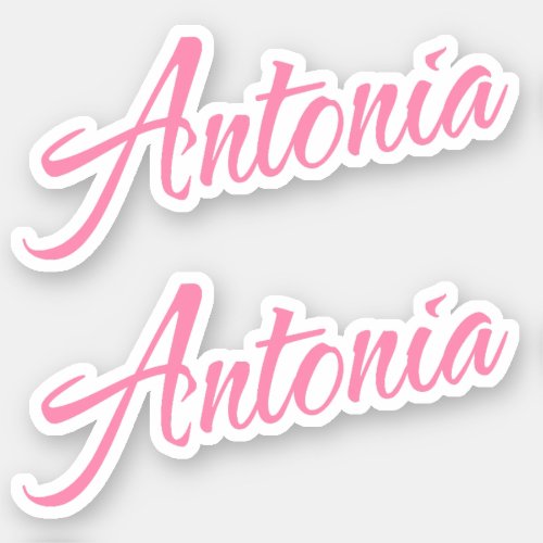 Antonia Decorative Name in Pink x2 Sticker