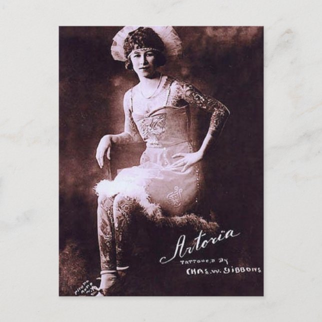 Antonia the Tattooed Lady Postcard (Front)