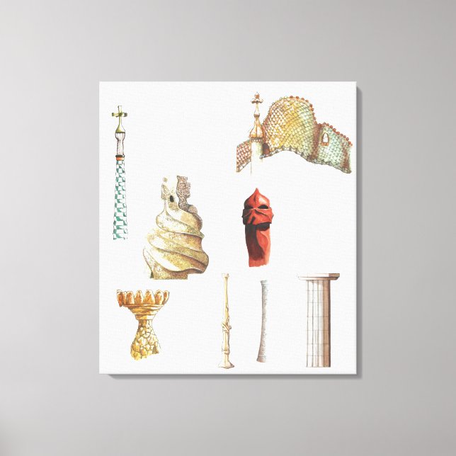 Antonio Gaudi. Barcelona. Spain. Architectural Canvas Print (Front)