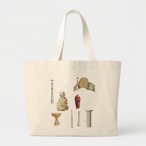 Antonio Gaudi Barcelona Spain Architectural Large Tote Bag