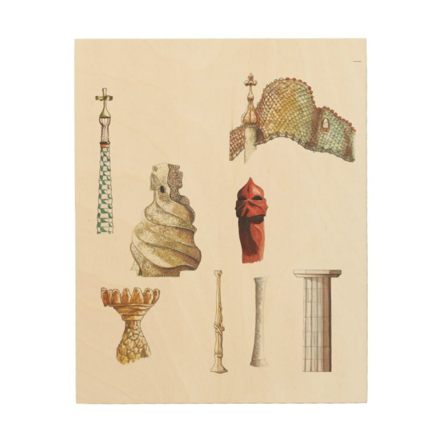 Antonio Gaudi. Barcelona. Spain. Architectural Wood Wall Decor (Front)