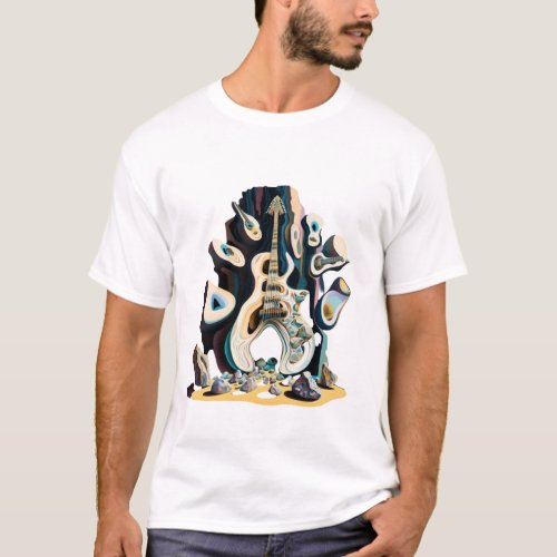 Antonio Gaudi styled painting rock_band music T_Shirt