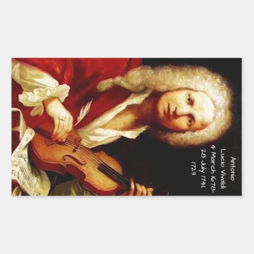 Antonio Lucio Vivaldi 1723 Rectangular Sticker