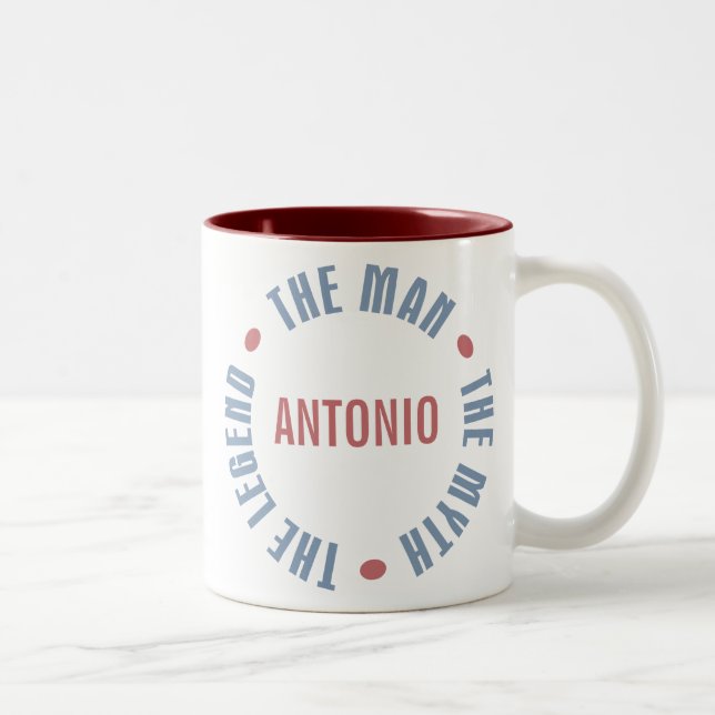 Antonio Man Myth Legend Customizable Two-Tone Coffee Mug (Right)