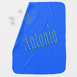 Antonio, Name, logo, Baby Boys Blue Blanket. Stroller Blanket