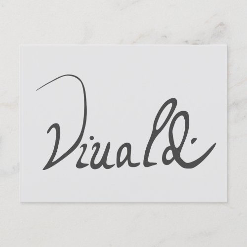 Antonio Vivaldi Signature Postcard