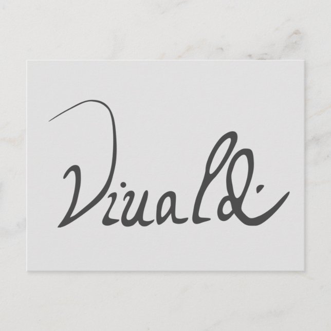 Antonio Vivaldi Signature Postcard (Front)