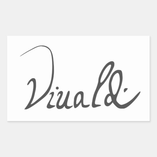 Antonio Vivaldi Signature Rectangular Sticker