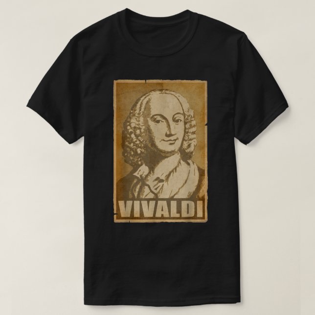Antonio Vivaldi Vintage Torn Poster T-Shirt (Design Front)