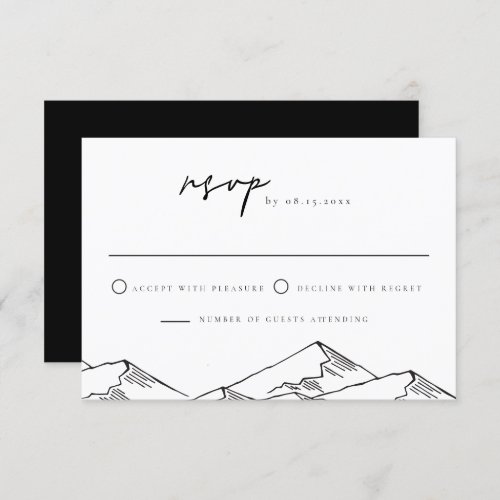 ANTORA Modern Mountain Sketch RSVP Postcard