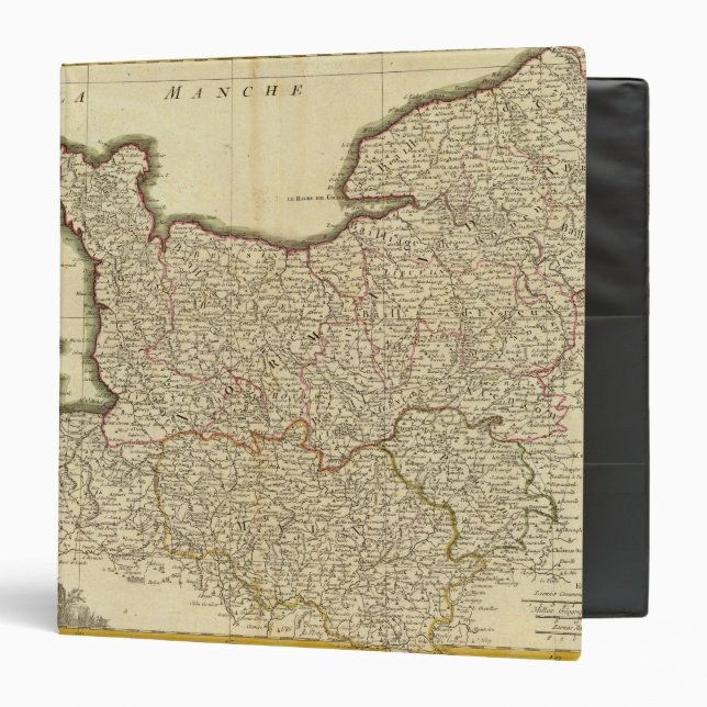 Antque Map of France 3 Ring Binder (Front/Inside)