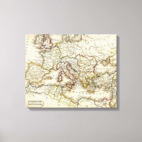 Antquie Map of the Ancient Roman Empire Canvas Print