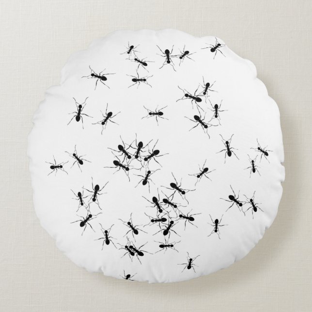 Ants All Over Round Pillow (Front)