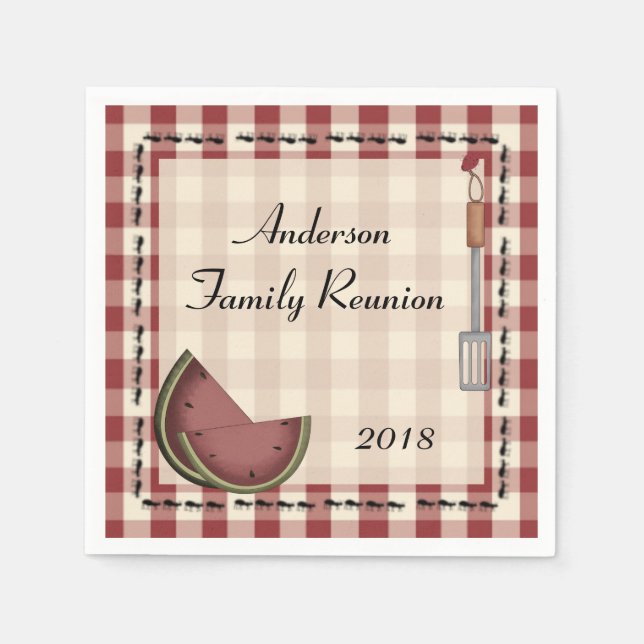 Ants and Watermelon Picnic Napkins (Front)