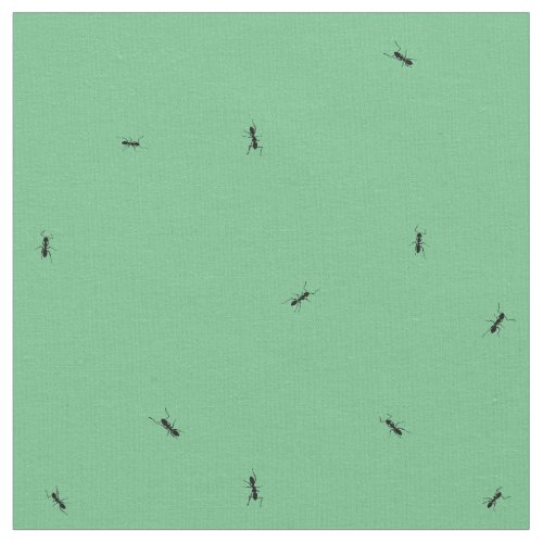 Ants Life_Size green background Fabric