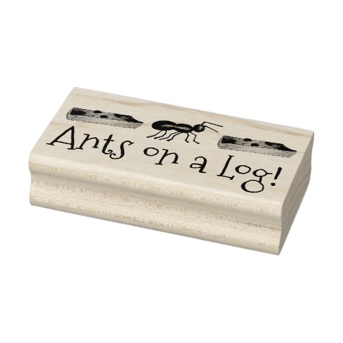 Ants on a Log Celery Peanut Butter Raisins Picnic Rubber Stamp