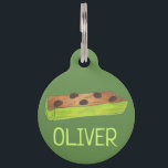 Ants on a Log Celery Raisins Peanut Butter Green Pet Name Tag<br><div class="desc">Pet tag design features an original illustration of a classic "ants on a log" snack with celery, raisins and peanut butter, printed on a green background. Just personalize with the name of your dog or cat. Lots of coordinating pet products are also available from this shop! Don't see exactly what...</div>