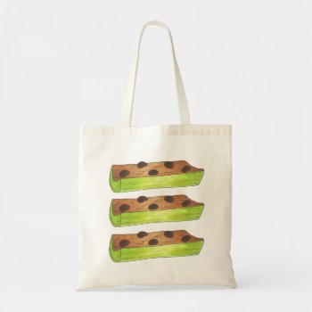 Ants On A Log Peanut Butter And Celery Sticks Tote by rebeccaheartsny at Zazzle