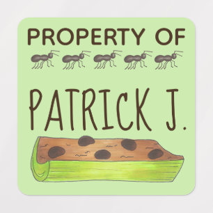 Ants on a Log School Lunch Peanut Butter Celery Kids' Labels