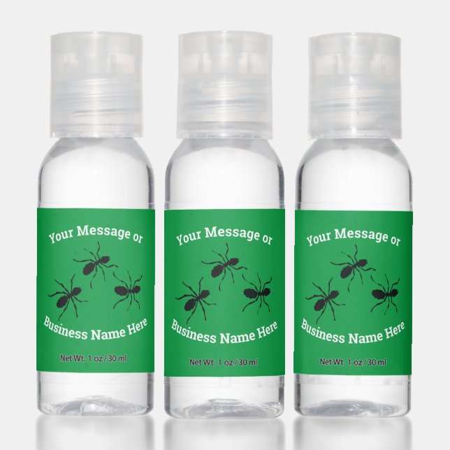 Ants Pest Control Business Logo Name Message Hand Sanitizer (Set)