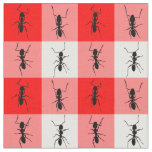 Ants picnic blanket red white checks fabric