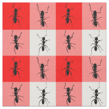 Ants picnic blanket red white checks