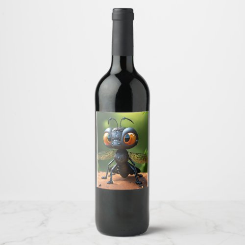 Ants Picnic Paradise Whimsical T_Shirt Designs Wine Label