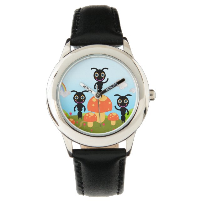 Ants reunion on mushroom field watch (Front)