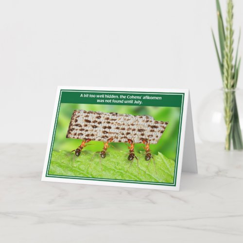 Ants Too Well Hidden Afikomen Funny Passover Card
