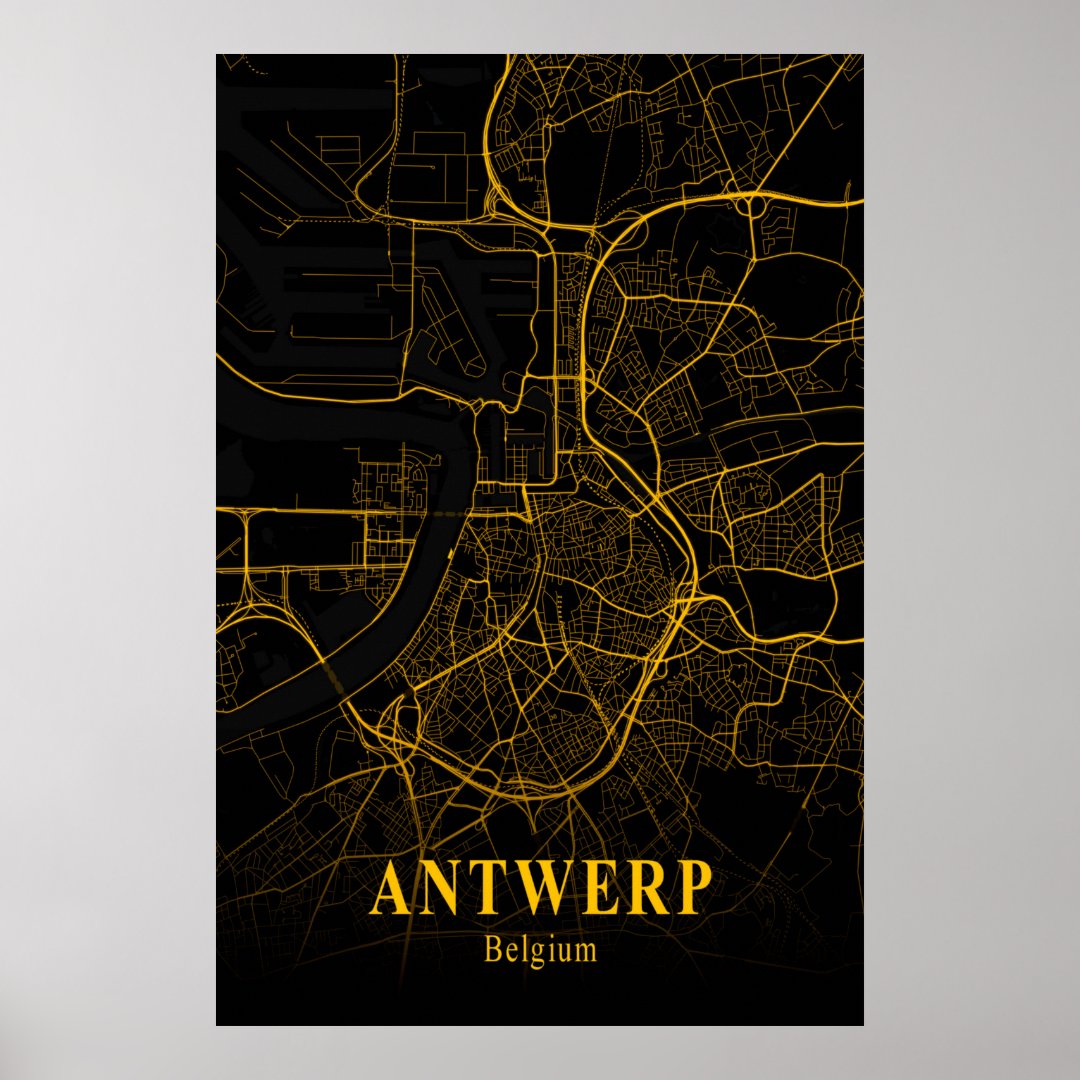 Antwerp Belgium City Map Gold Street Map Europe Poster Zazzle   Antwerp Belgium City Map Gold Street Map Europe Poster Ra9a21d60e04d4d3098ac0e8d1c388231 Wvg 8byvr 1080 