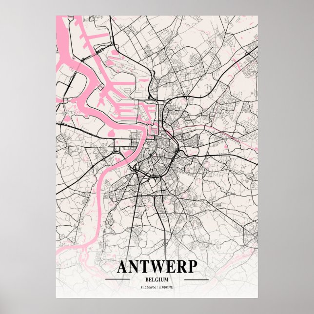 Antwerp - Belgium Neapolitan City Map Poster (Front)