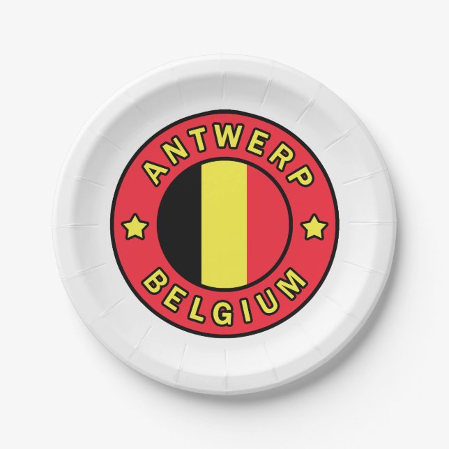 Antwerp Belgium Paper Plates (Front)