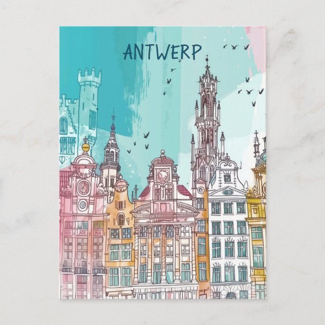 Antwerp Belgium Travel Postcard (Front)