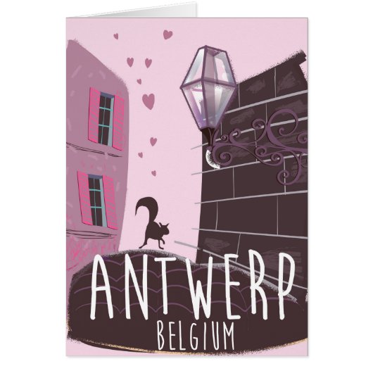 Antwerp, Belgium Travel poster Cards (Front)