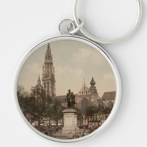 Antwerp Catherdral Antwerp Belgium Keychain