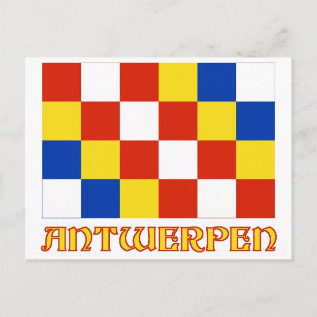 Antwerp Flag with Name Postcard (Front)