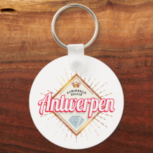 Antwerp Flanders Belgium Retro Vintage Souvenir Keychain
