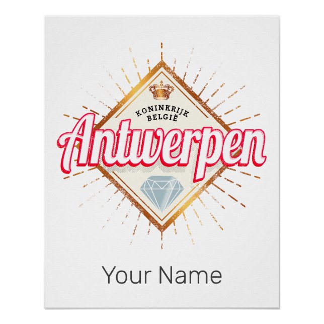 Antwerp Flanders Belgium Retro Vintage Souvenir Poster (Front)