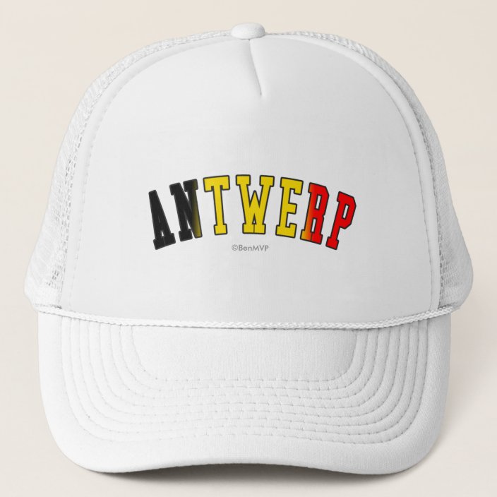 Antwerp in Belgium National Flag Colors Mesh Hat