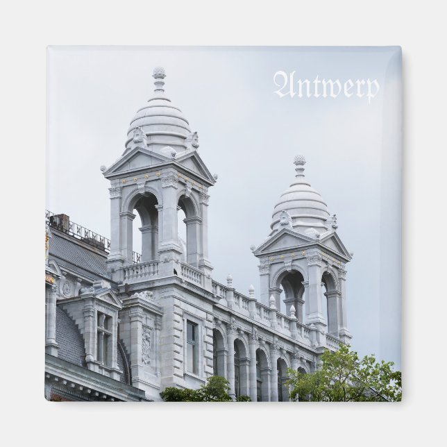 Antwerp railway station in gray day magnet (Front)