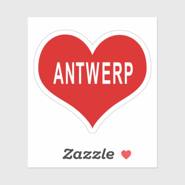 ANTWERP Red Love Heart Vinyl Sticker (Sheet)